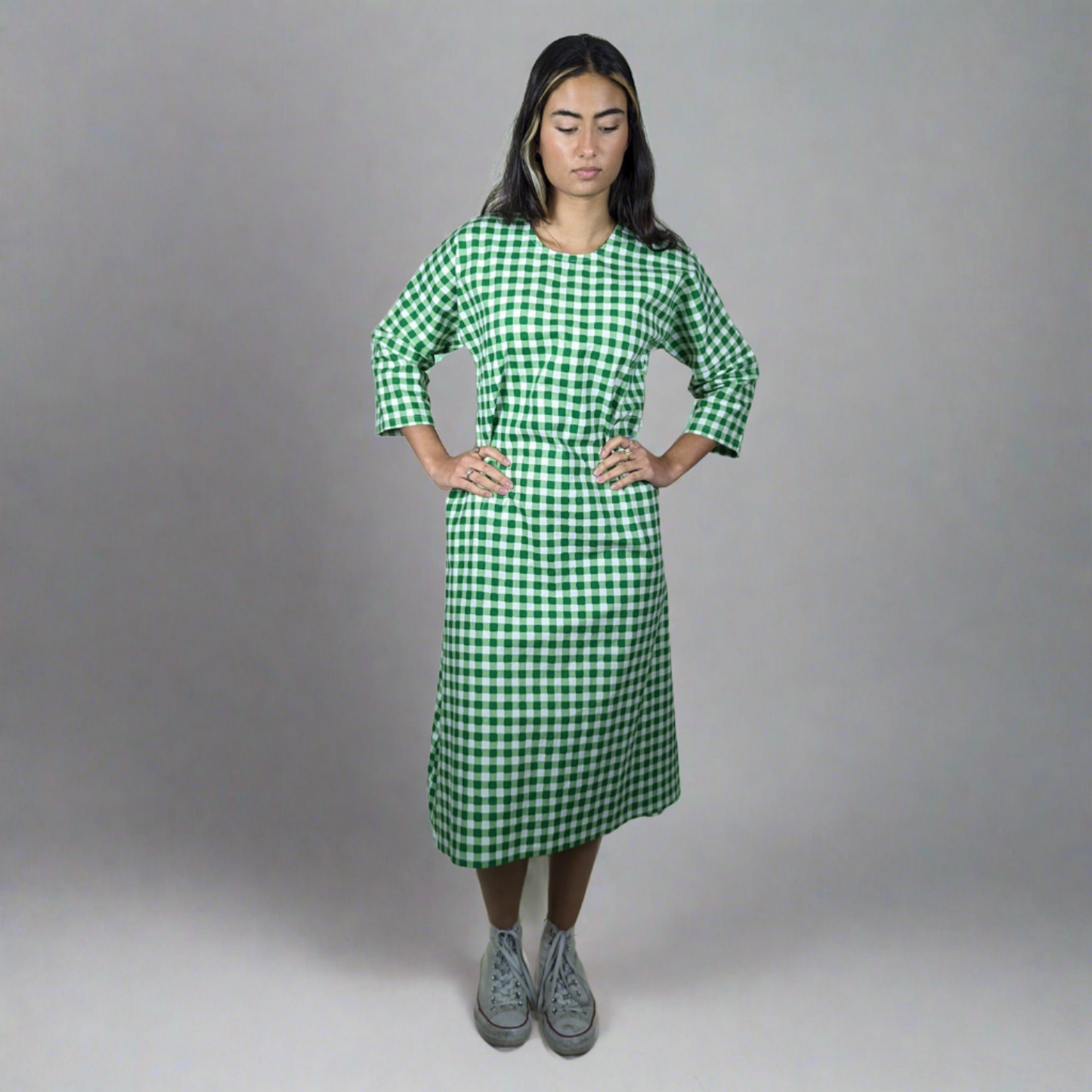 The Weekend Dress - Green Gingham