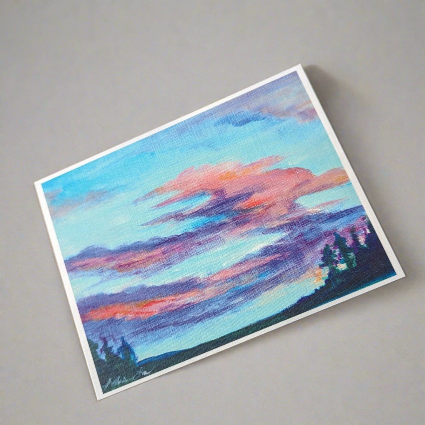 Ultraviolet Dusk Greeting Card by Nhien La