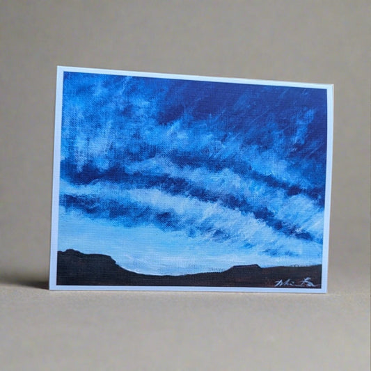 Indigo Ripples Greeting Card by Nhien La