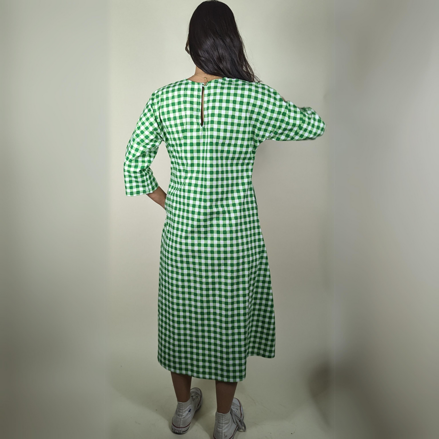 The Weekend Dress - Green Gingham