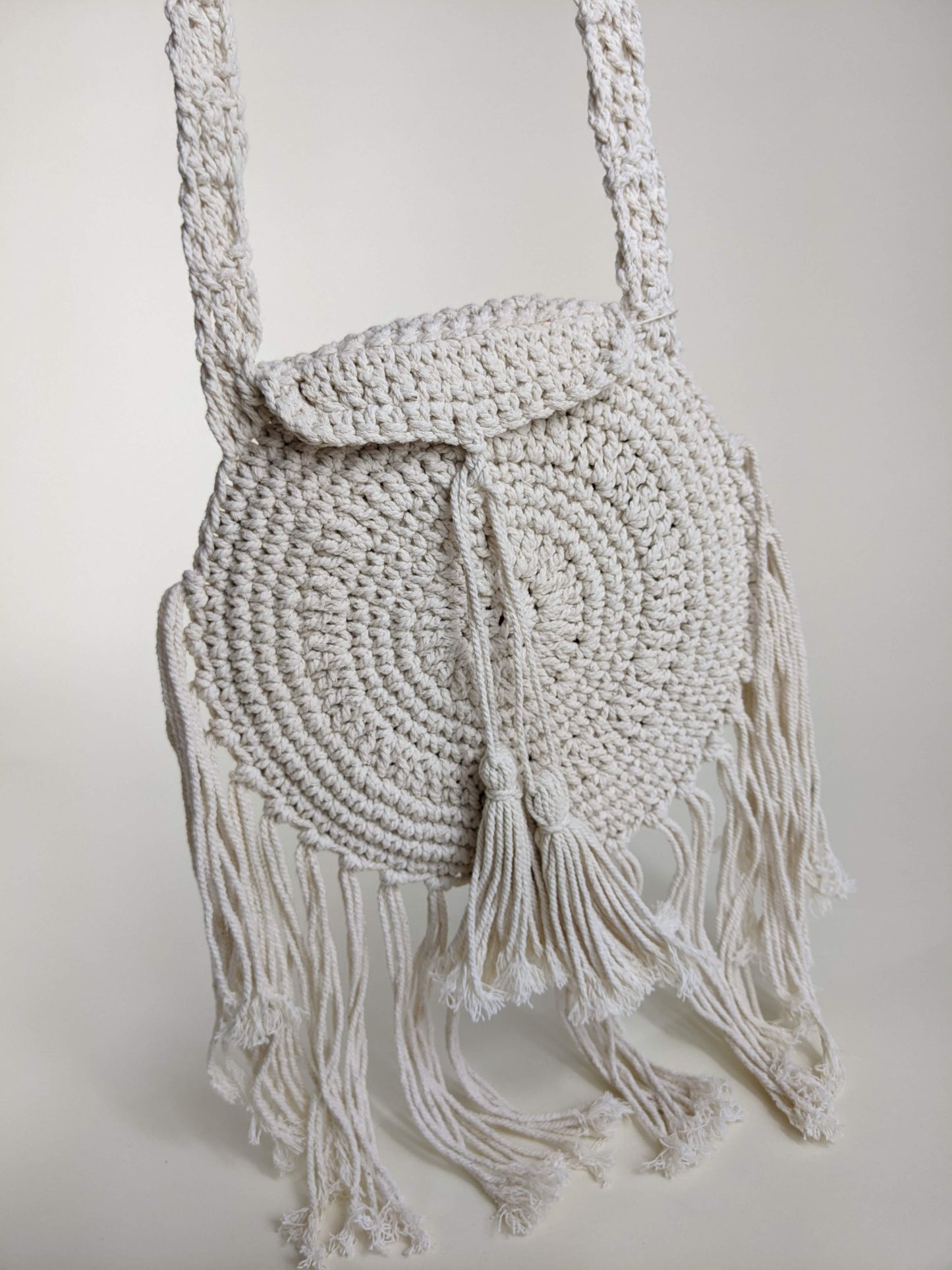 Macrame Round Boho Bag in Natural